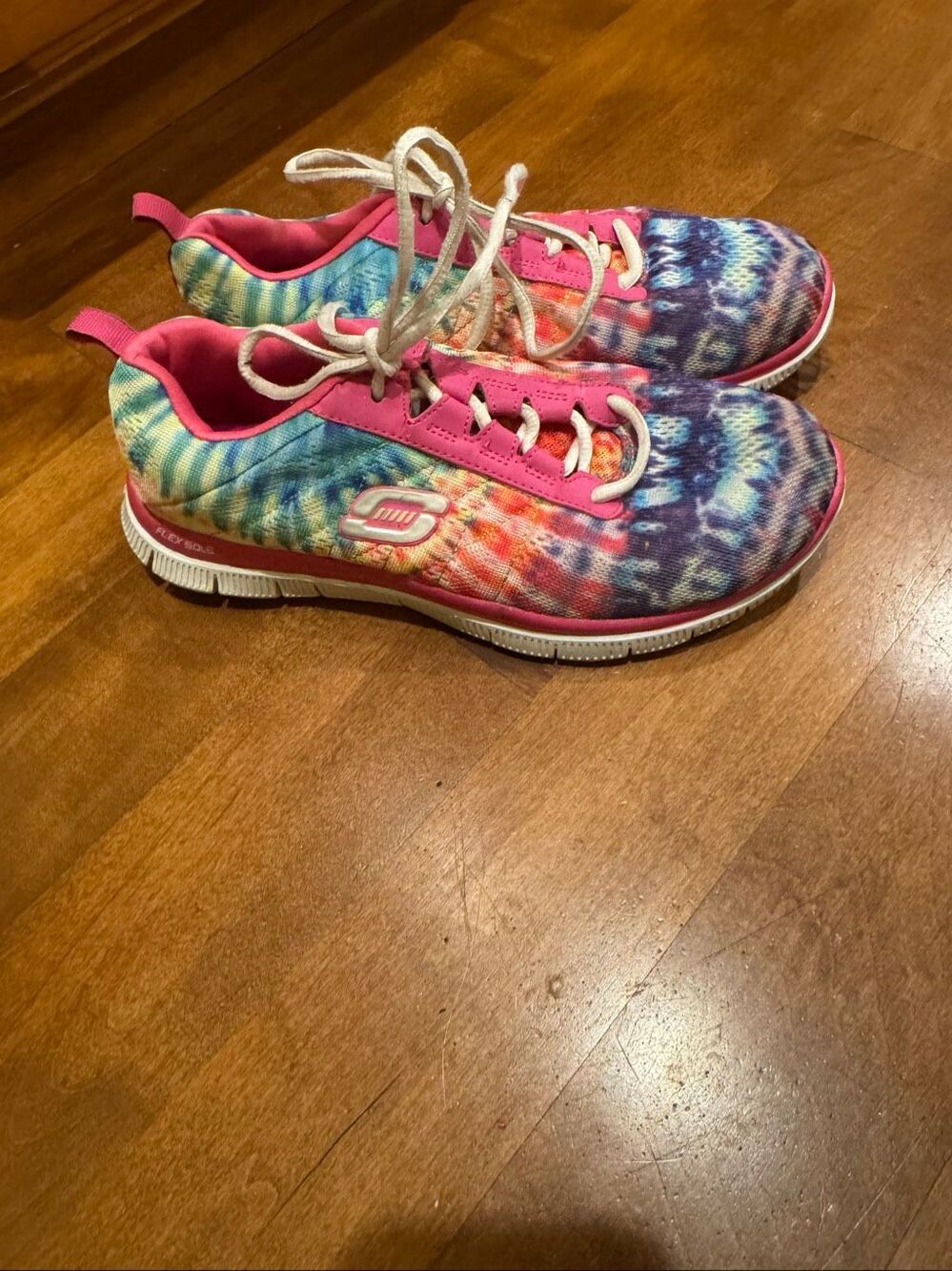 Skechers Flex Appeal 11884 Women’s 7.5 Multicolor Tie Dye Memory Foam Shoes